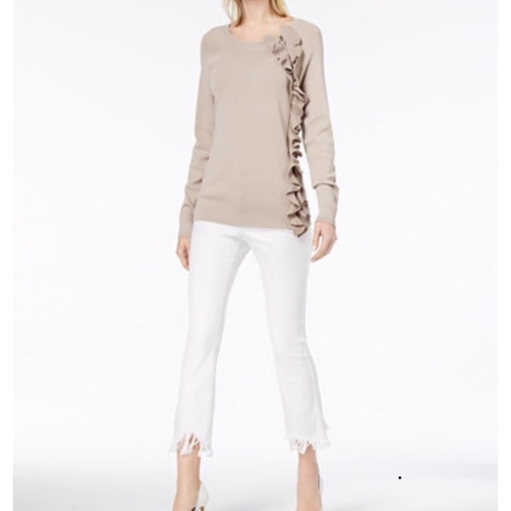 Super adorable side zip ruffle sweater by INC.